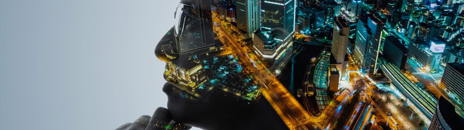 Society and engineer concept. Double exposure.